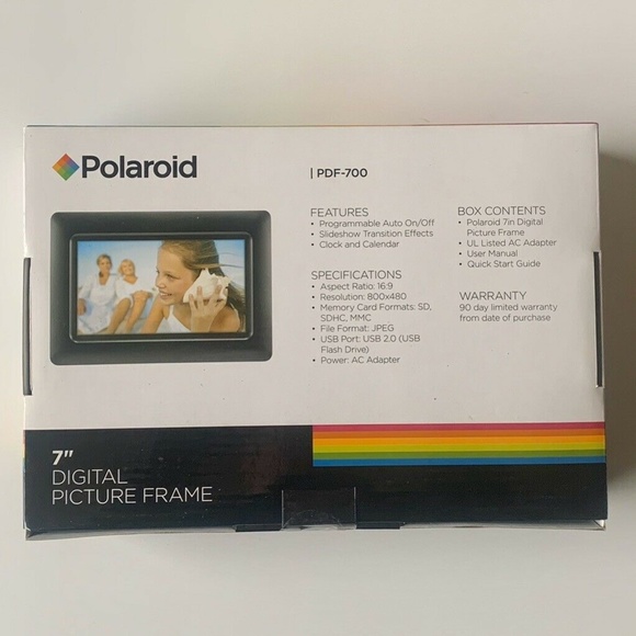 Polaroid Accents Polaroid 7 Black Plastic Led Digital Picture